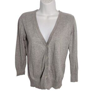 Vintage Y2K Wet Seal Cardigan Sweater Size L Gray Preppy Cotton Lightweight